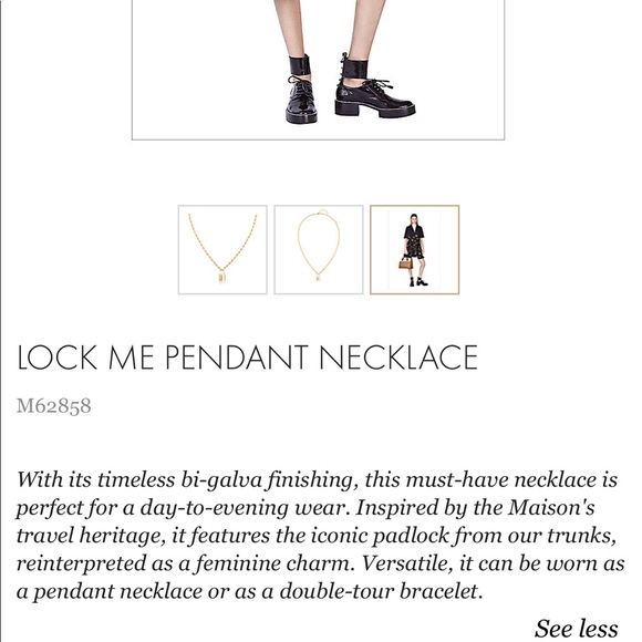 ❌SOLD❌ 💯 AUTH LV LOCKME PENDANT NECKLACE - Picture 7 of 8