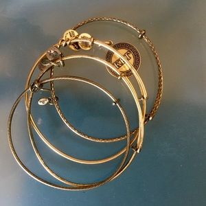 4 beautiful Alex & Ani gold bangles