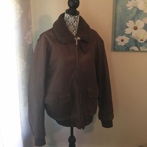 Men's RL Polo shearling lined leather jacket