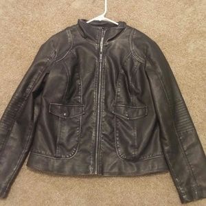 Worn once faux leather jacket