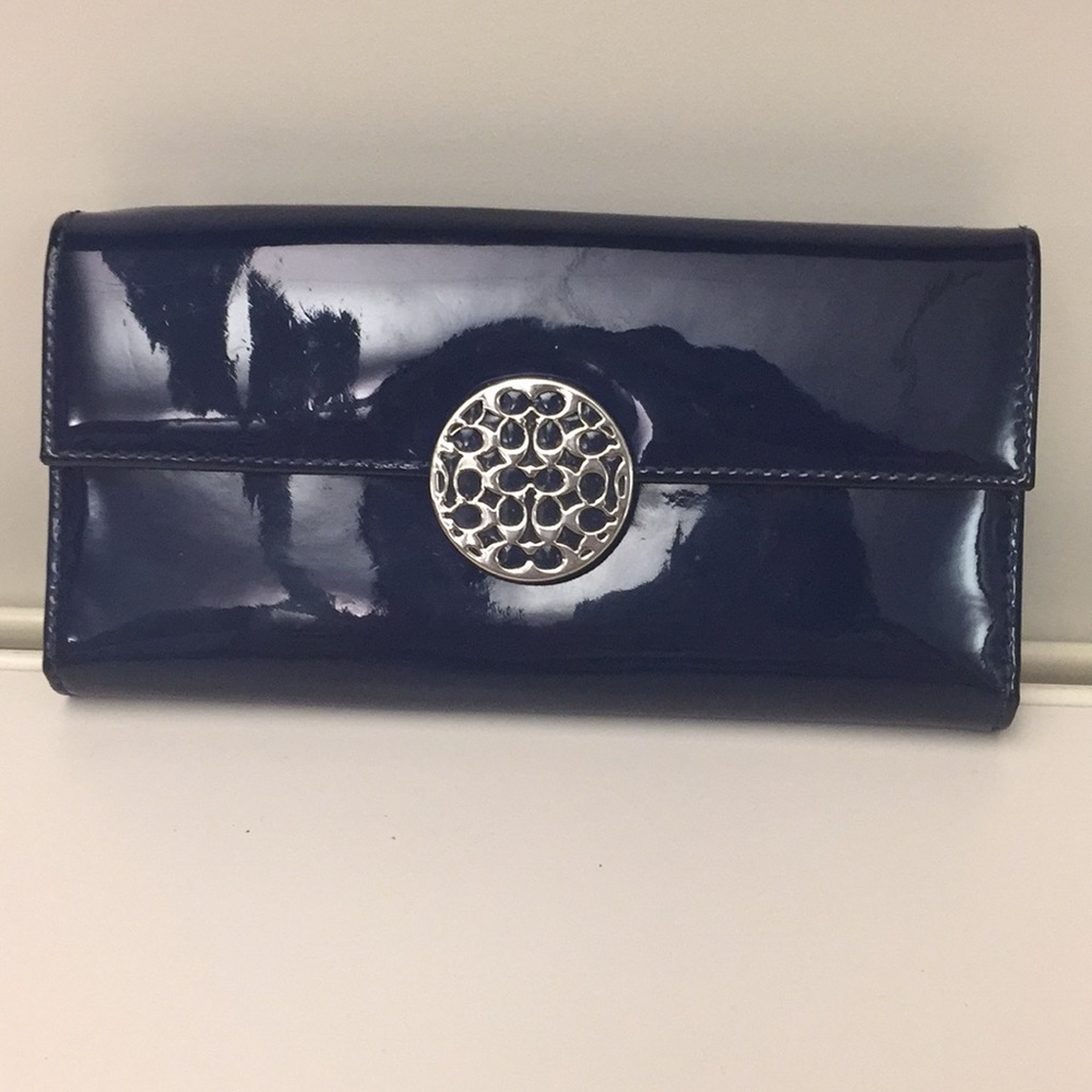 COACH Alexandra Envelope Wallet Navy Blue