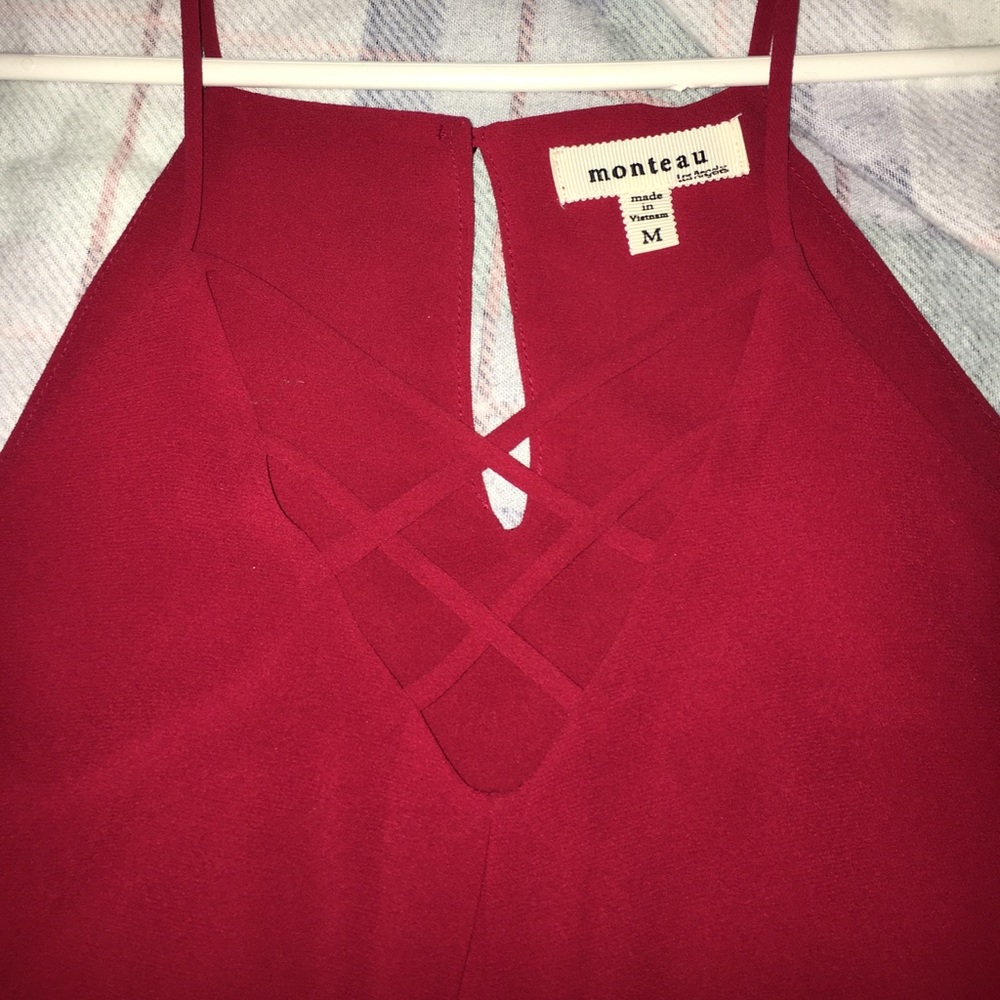 Red Sheer Tank - Picture 2 of 2