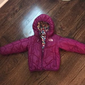 North face girl reversible coat. Gently used