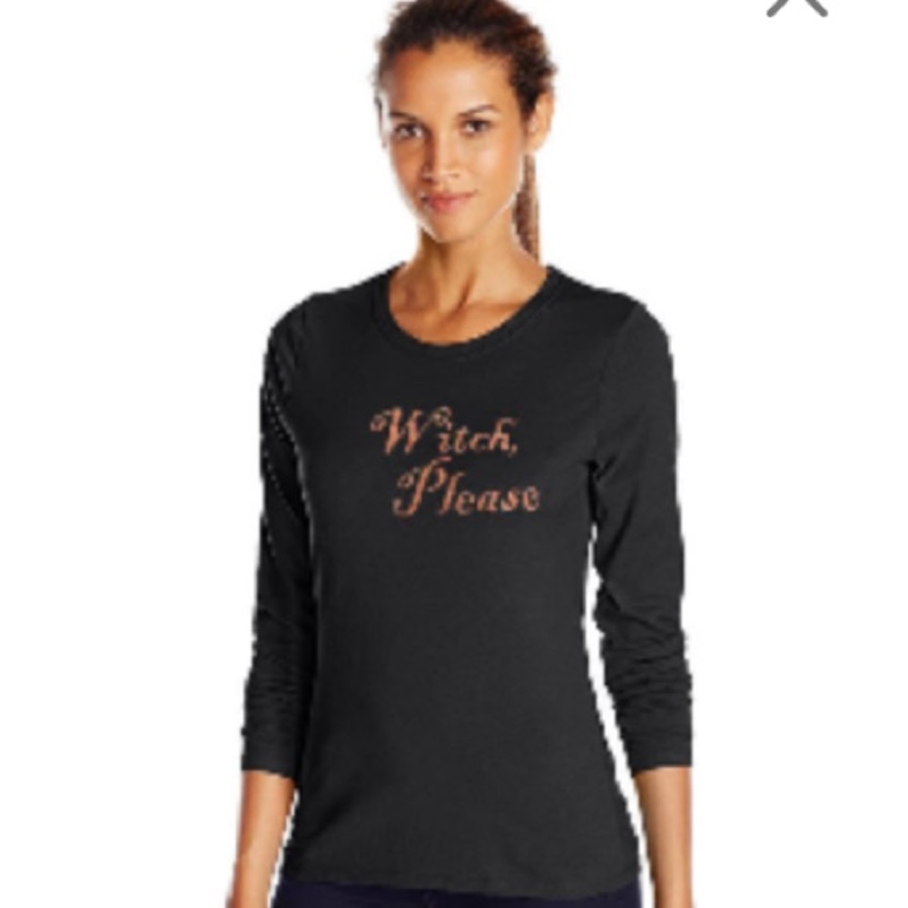 Long Sleeve Black 'Witch, Please' T-Shirt