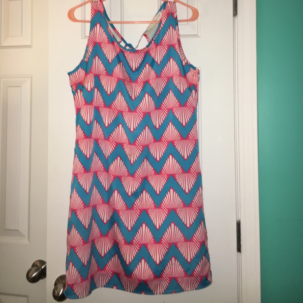 Coral & Blue Chevron Dress