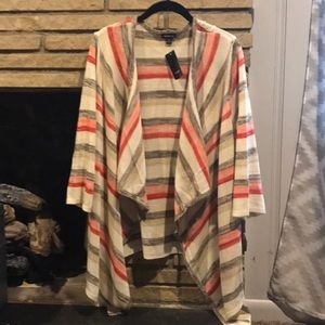 NWT Striped Waterfall Cardigan