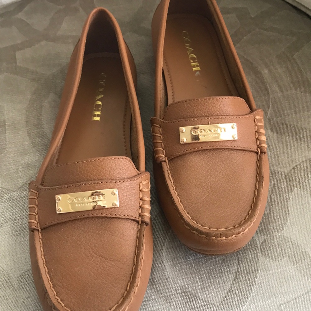 Tan Coach loafers