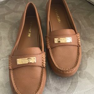 Tan Coach loafers
