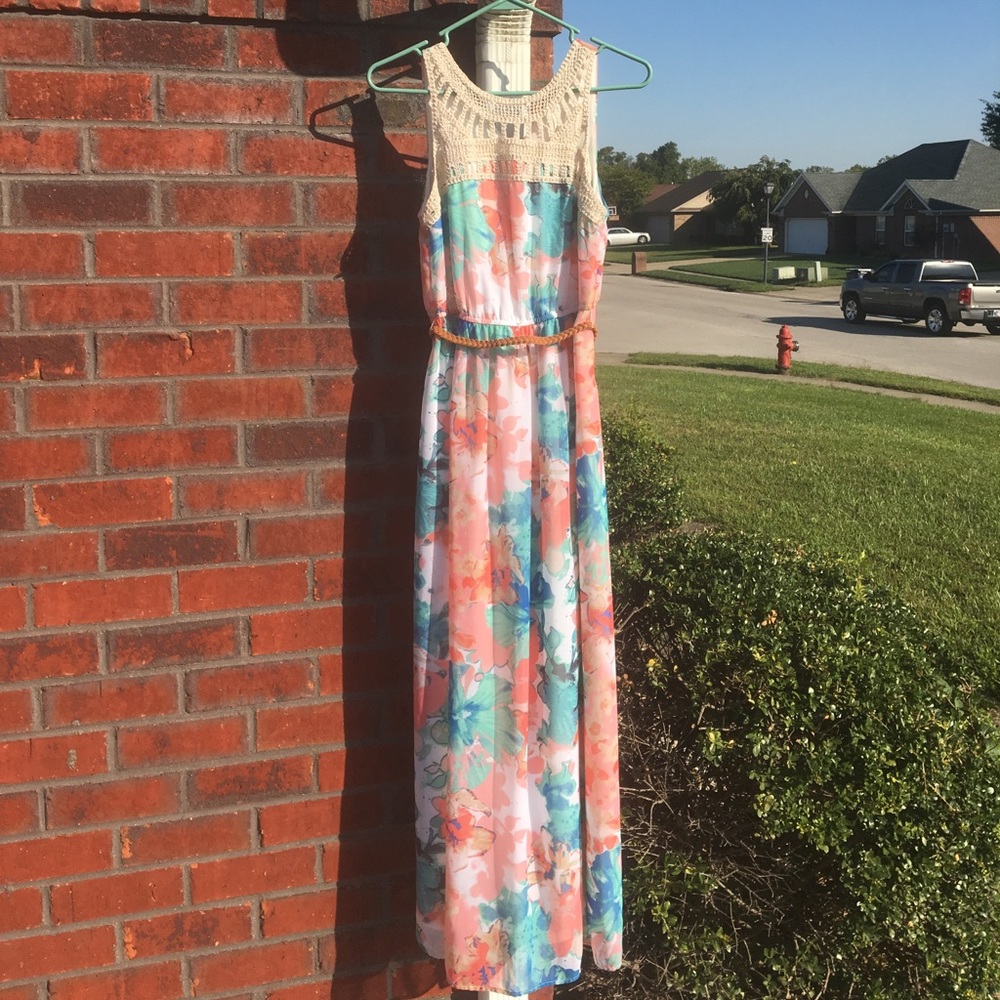 Pastel Floral Maxi Dress