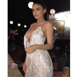 White fringe jumpsuit