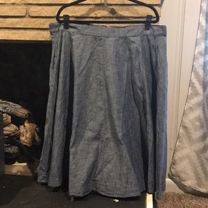 NWT Chambray midi circle skirt