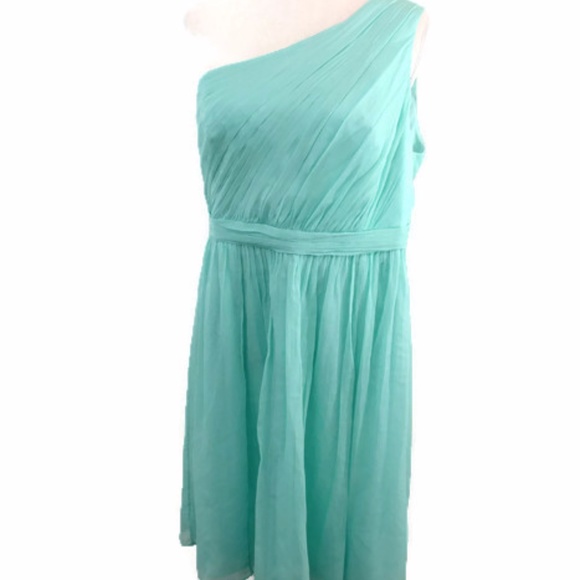 j. Crew Soft Aqua "Kylie" Silk Chiffon Dress - Picture 2 of 4