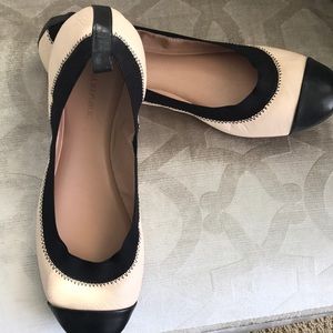 Black and cream ballet shoes