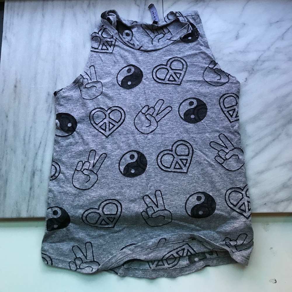 Terez Girls Peace Love Burnout Tank
