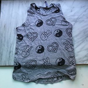 Terez Girls Peace Love Burnout Tank