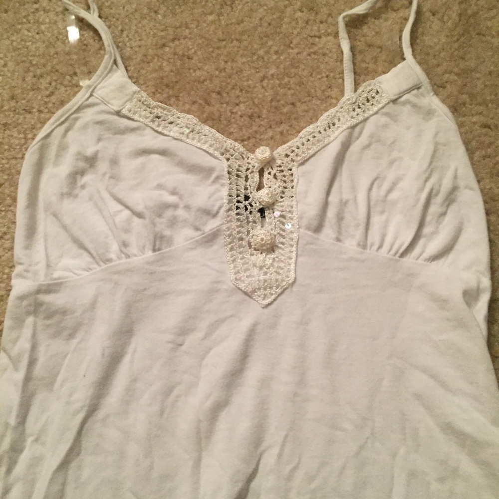 White Crochet Spaghetti Strap - Picture 2 of 2