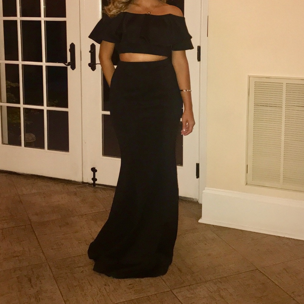 2 piece black dress, size 4
