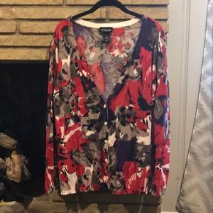 Purple & red flowered cardigan