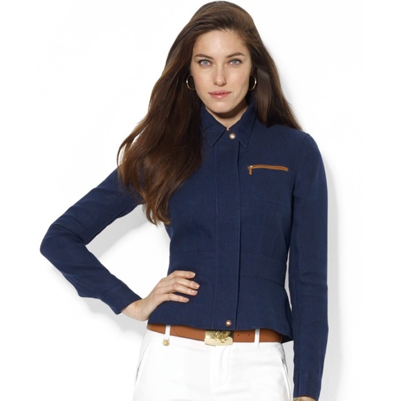 Lauren Ralph Lauren Jackets & Blazers - Lauren Ralph Lauren Leather trim Peplum Jacket