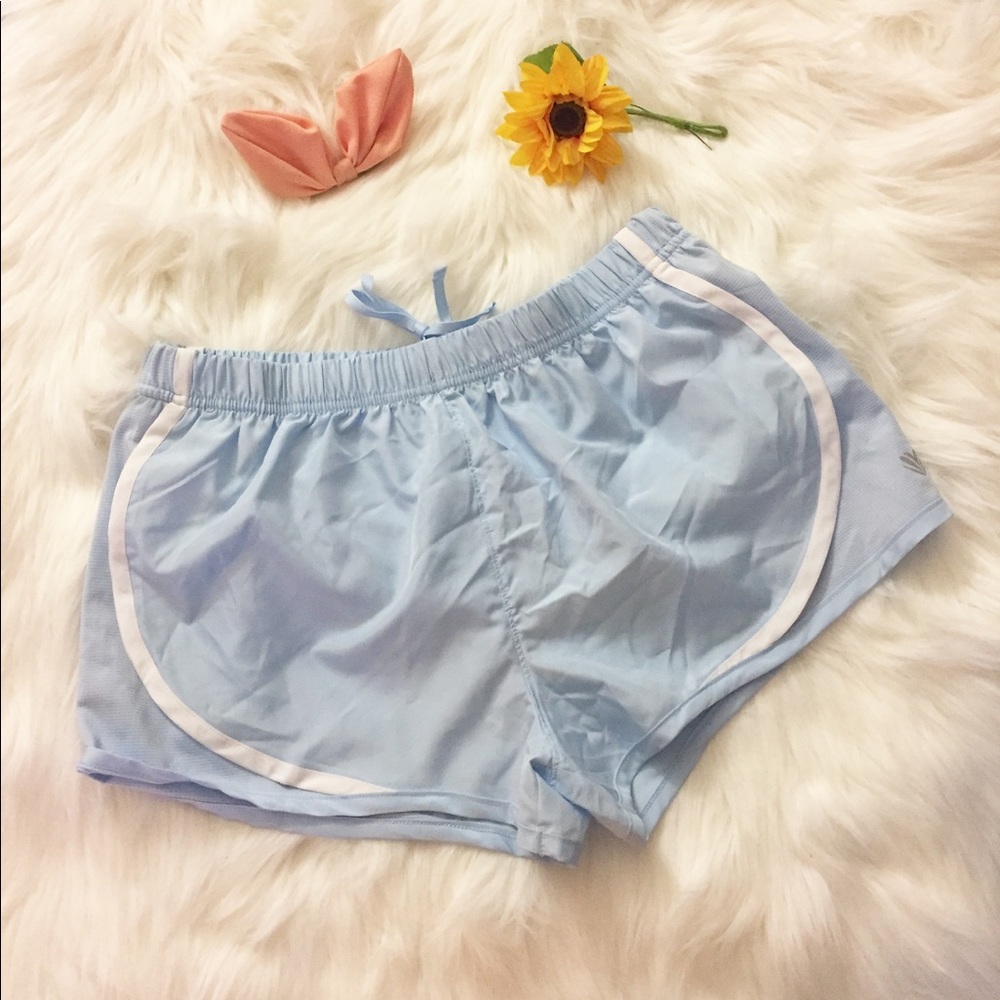 Baby blue workout shorts
