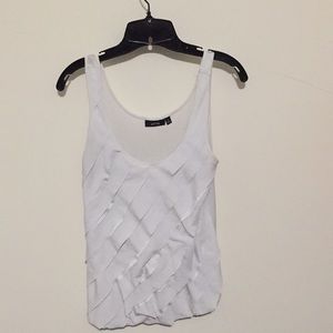 White ruffled tank