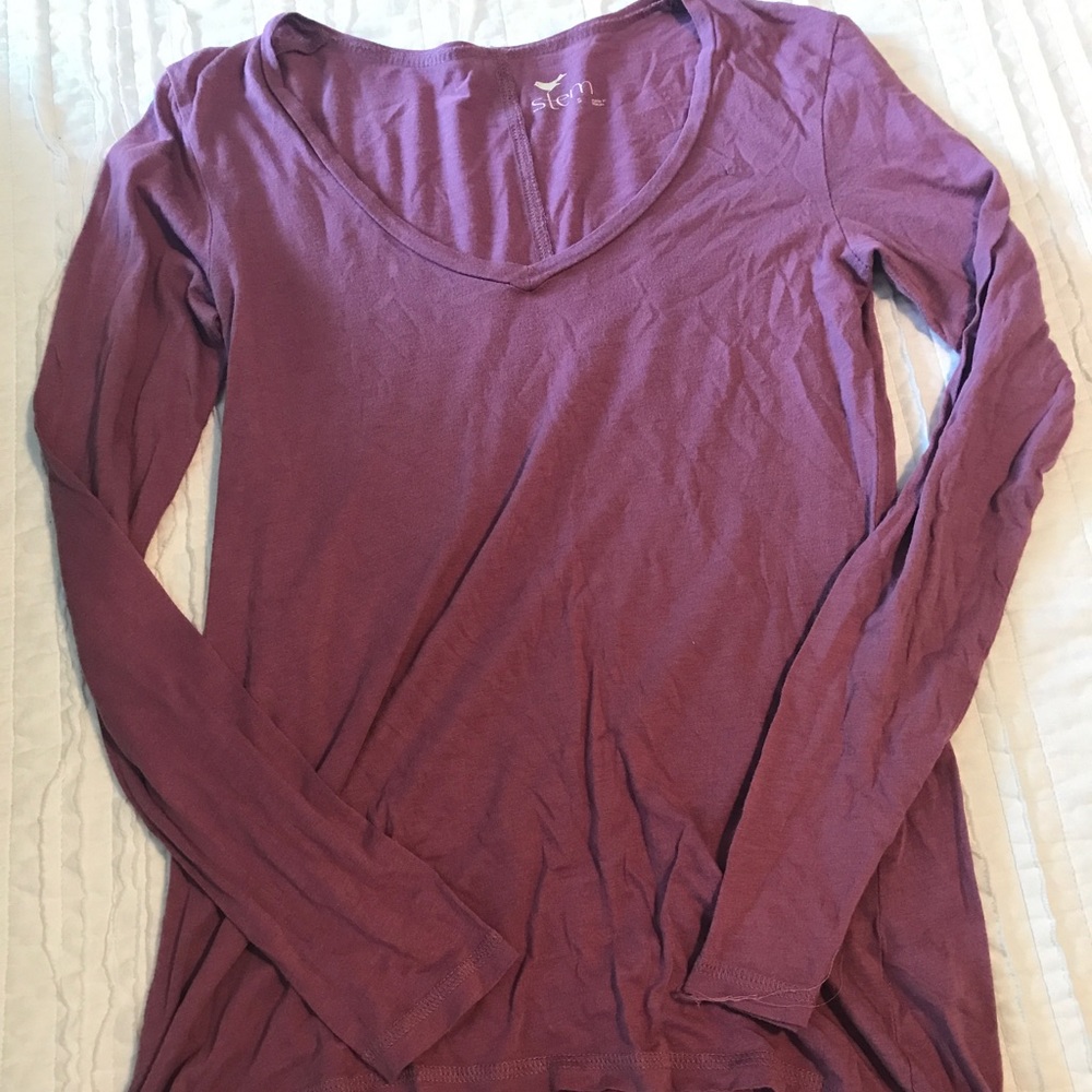 Soft plum long sleeve tee
