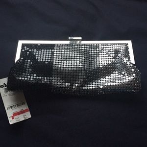 Silver and black clutch