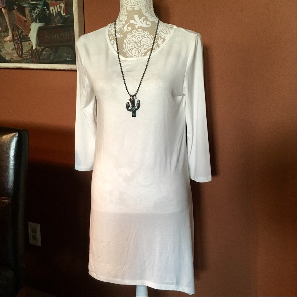 Asymmetrical Ivory Tunic Dress
