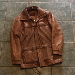 Men's Nino Cerruti leather Rancher men's coat