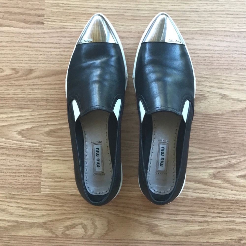 Miu Miu Silver cap toe skate sneakers
