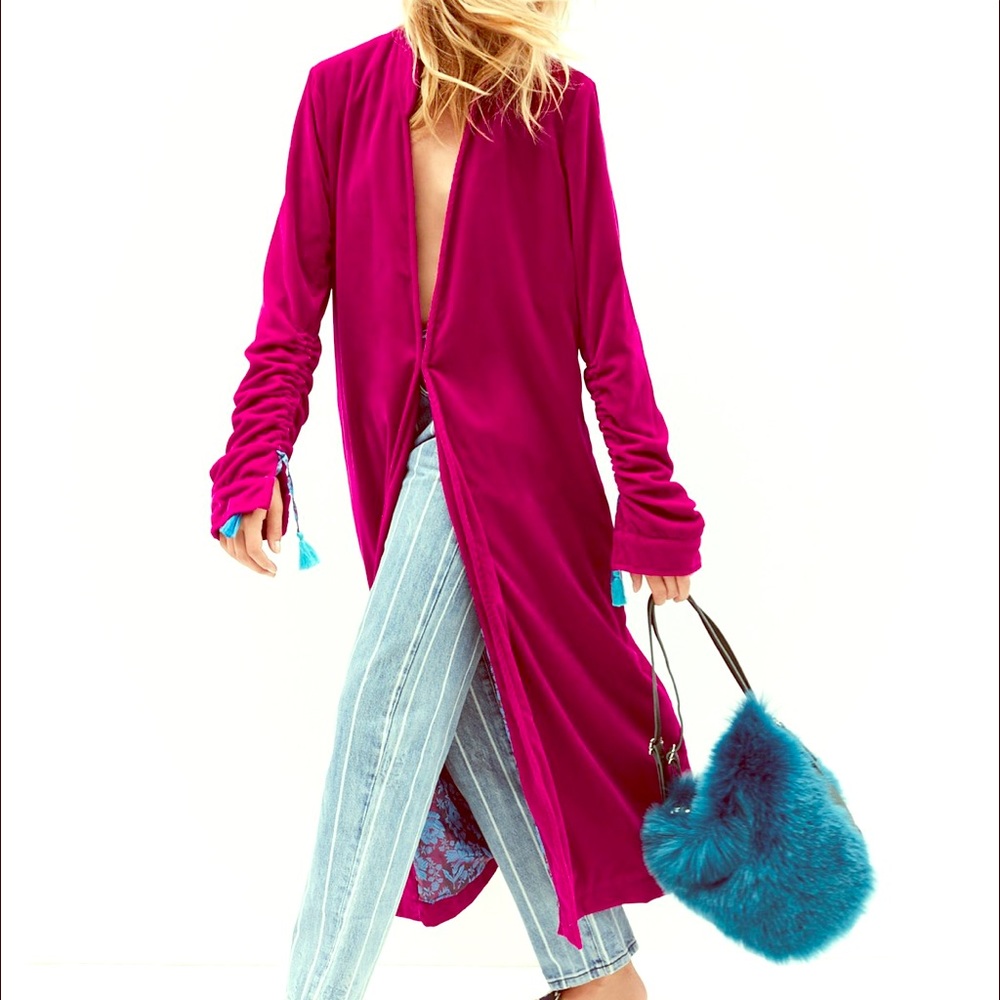 NWT Free People Dhalia Velvet duster jacket