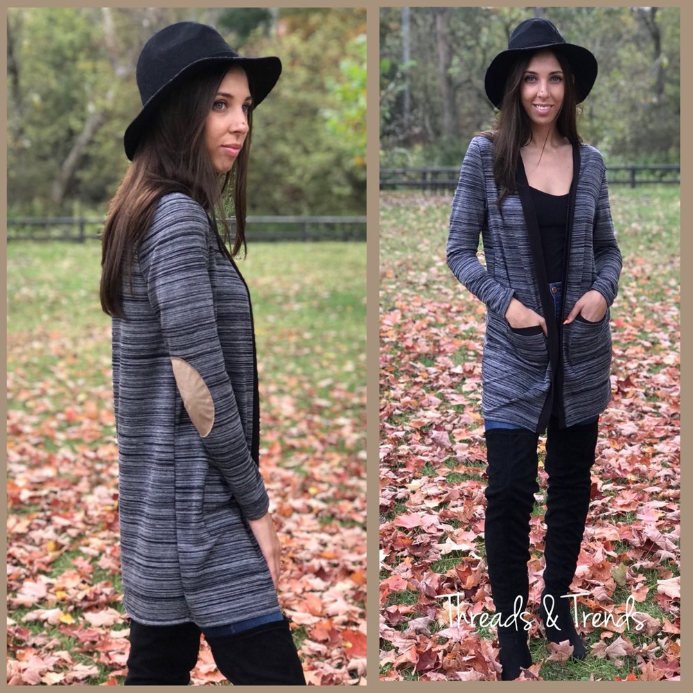 Charcoal Grey Knit Cardigan