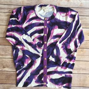 Karen Millen Purple knit patterned cardigan