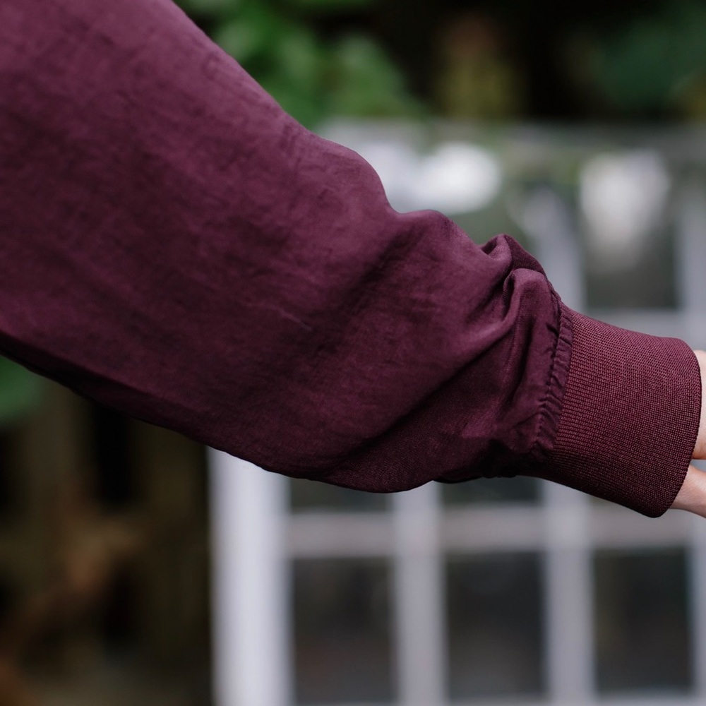 Burgundy Light Bomber Jacket - Picture 5 of 5