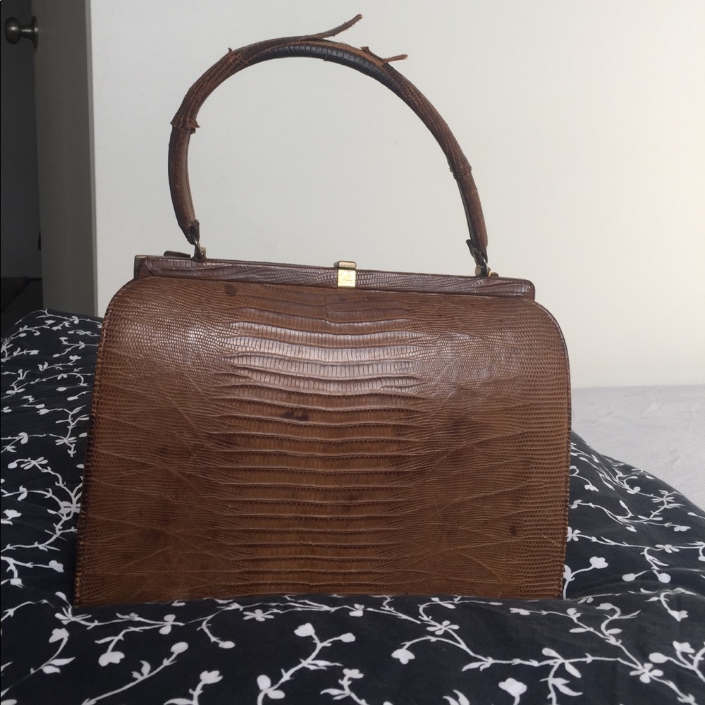 Vintage Bellestone Leather Crocodile Purse - 1950s