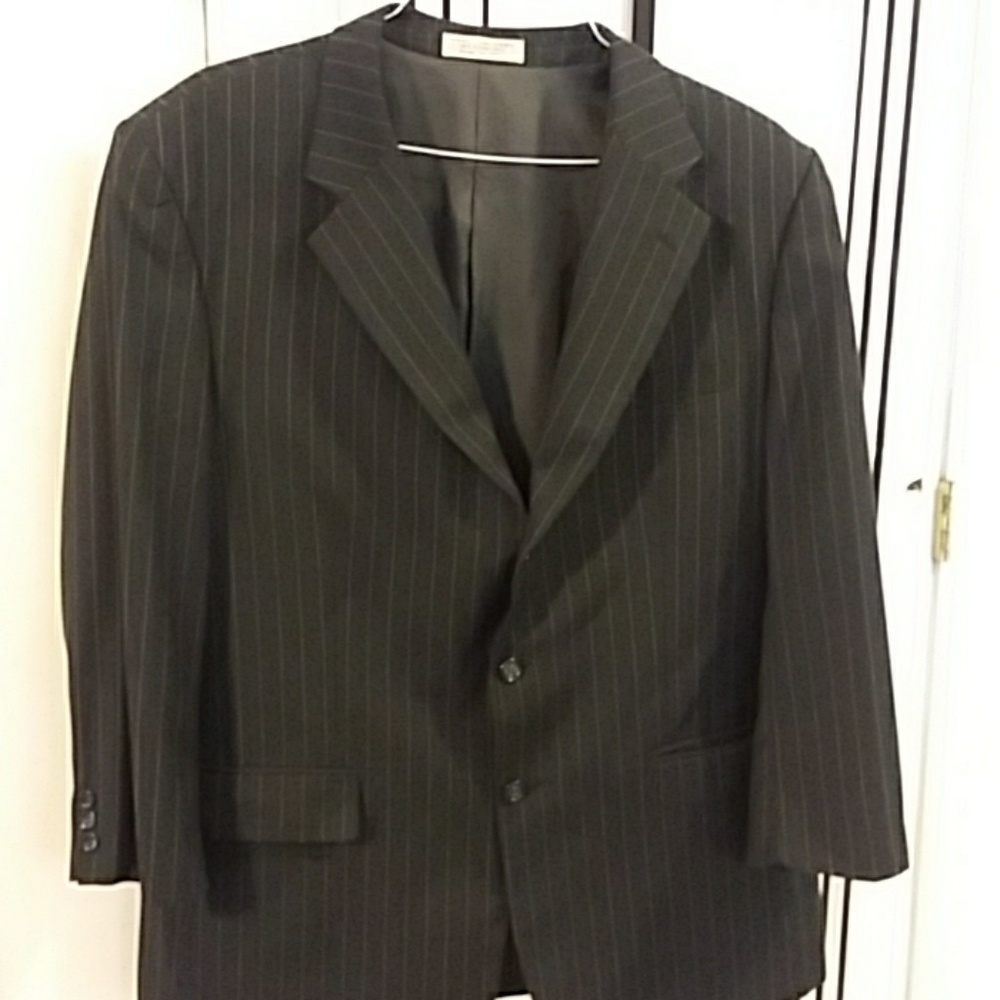 46r black pinstripe suit jacket