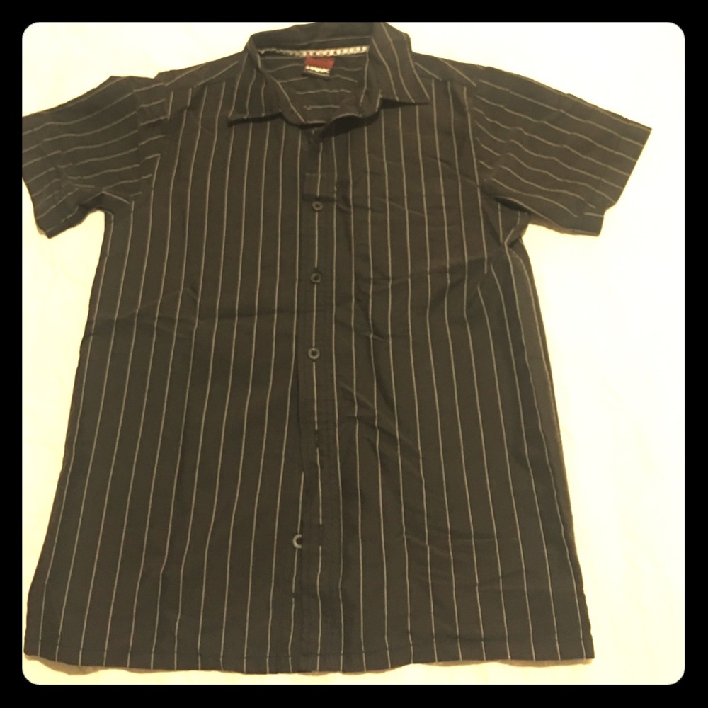 SOLD!!! Boys Black & White Striped Hawk Button