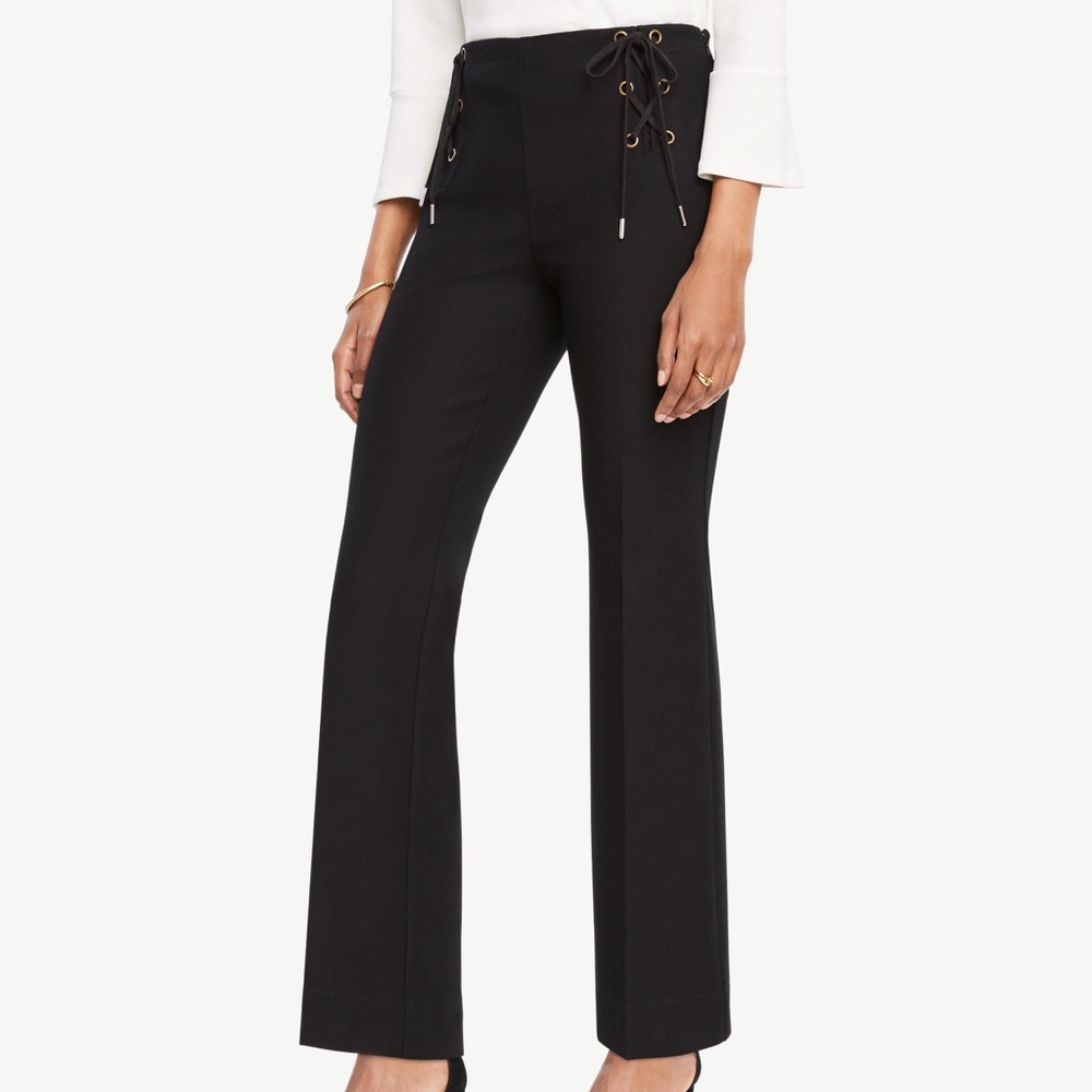 Ann Taylor lace up pants.