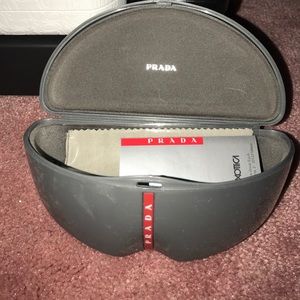 Prada sunglass case with dust cloth
