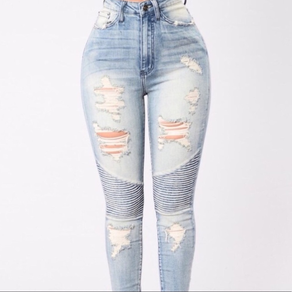 Distressed jeans