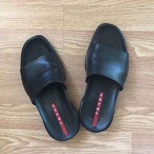 Prada Sport leather slides