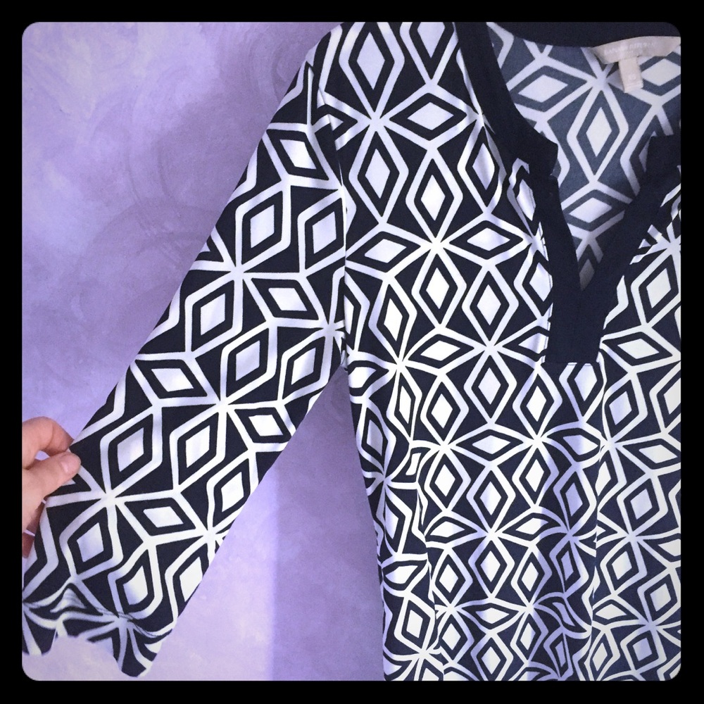 Banana Republic 3/4 sleeve patterned dress