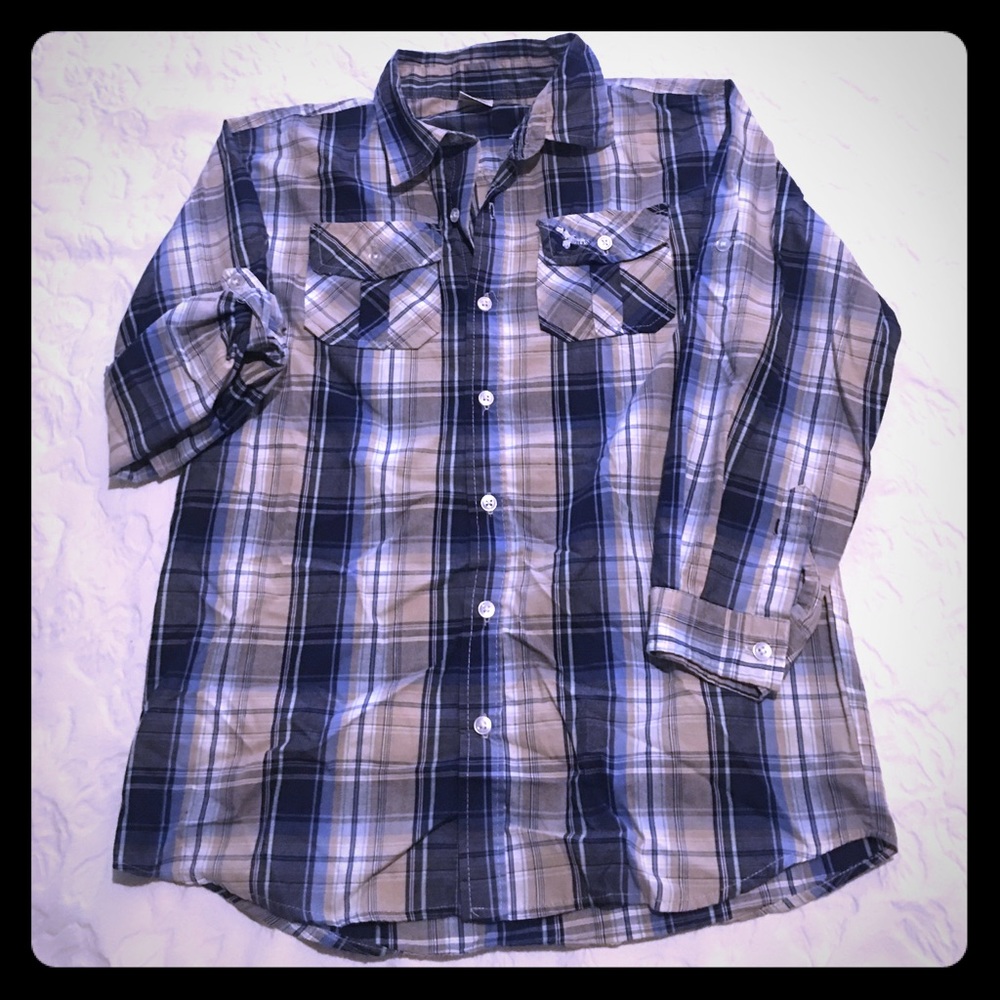 Boys American Hawk Blue/White/Beige Long Sleeve 14