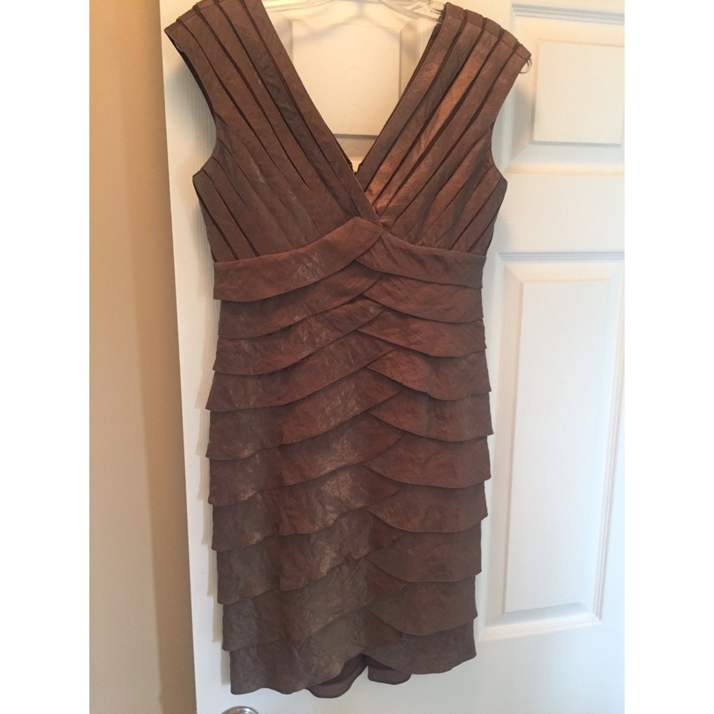Bronze Formal Cocktail Length Dress