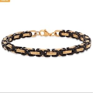 Two Tone 18k Gold Plated And Black Ip Stainless St