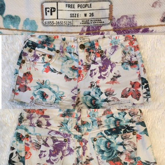 Free People White Floral Shorts - Picture 4 of 4