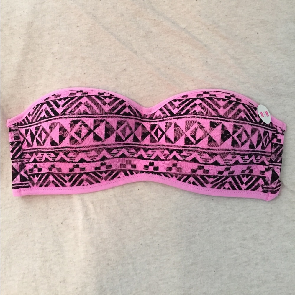 Geometric print bandeau bra