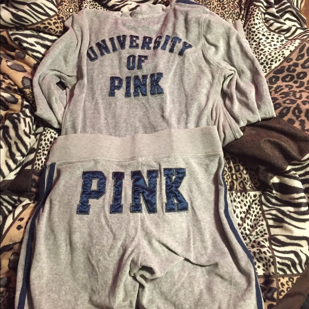 Pink velour sweat outfit!