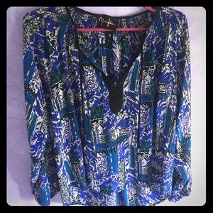 Yumi Kim long sleeved patterned silk shirt Medium