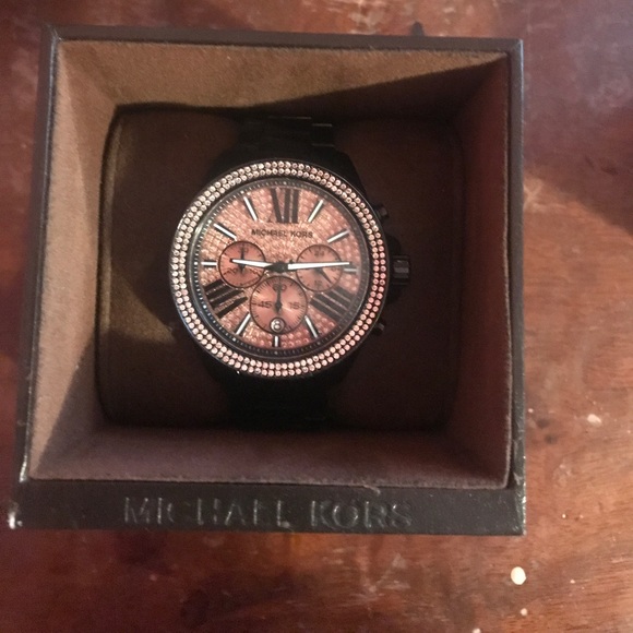 Mk watch black and rose gold